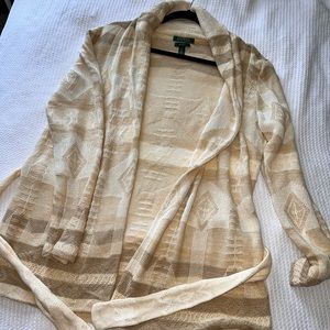 Cozy Ralph Lauren sweater with waist tie XL